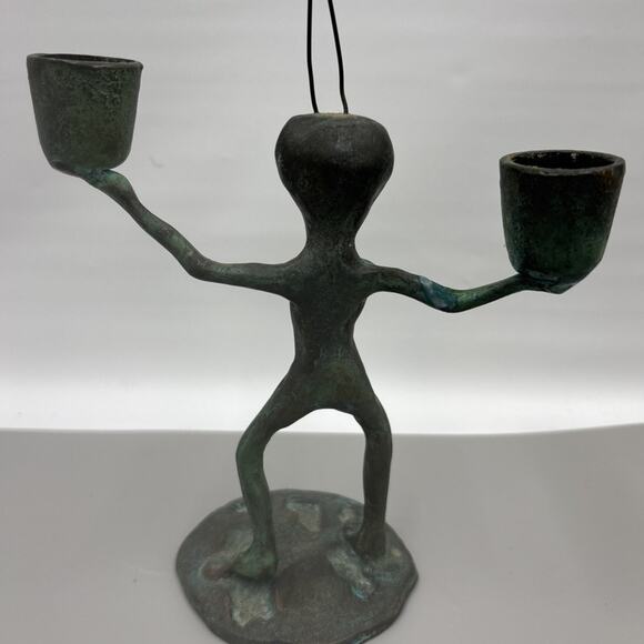 San Pacific International SPI Vintage Alien Candle Sticks Green - Picture 5 of 7